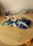 Іграшки для ялинки снеговик валяний іграшка брелок з шерсті інтерєрна прикраса брелока подарунок сувенір