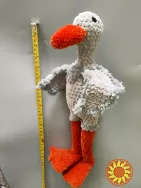 Гусочка сіренька іграшка м'яка в'язана ручна робота подарунок сувенір