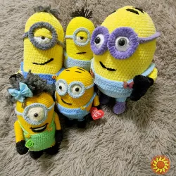 Іграшка м'яка в'язана Міньйон дівчинка Стюарт подарунок сувенір ручна робота hand made