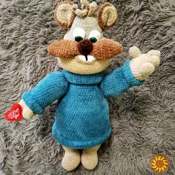 Іграшка мишка Сирогриз в'язана 50 см ручна работа подарунок сувенір hand made