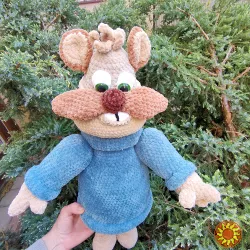 Іграшка мишка Сирогриз в'язана 50 см ручна работа подарунок сувенір hand made