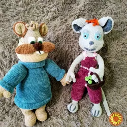 Іграшка мишка Сирогриз в'язана 50 см ручна работа подарунок сувенір hand made