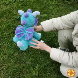 Дракон Дракоша іграшка в'язана супер м'яка ручна робота