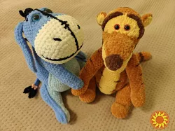 Тигр помаранчевий іграшка м'яка в'язана мультперсонаж ручна робота Handmade