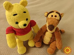 Тигр помаранчевий іграшка м'яка в'язана мультперсонаж ручна робота Handmade