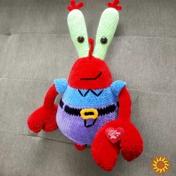 Містер Крабс 43см Губка Боб Квадратні Штани велика іграшка дитяча в'язана плюшева ручна робота