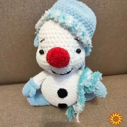 Іграшка Сніговик в'язана подарунок сувенір ручна робота hand made