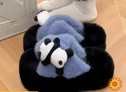 Шльопанці з хутра на платформі