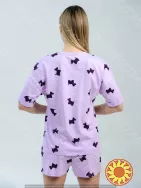 Жіноча піжама з собачками "Lavender Puppies" (футболка+шорти) (12062) (арт. 1407)
