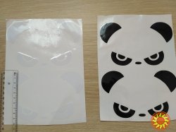 Наклейки на авто Панда Черная , Белая на зеркала заднего вида