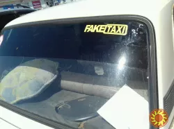 Наклейка на авто FakeTaxi Красная, Черная, Белая, Желтая светоотражающая