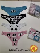 Жіночі кольорові трусики-стрінги з малюнком (4 шт./уп.) (арт. 200-12/2)