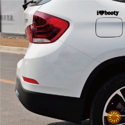 Наклейка на авто I Love Booty-Я люблю добычу Белая светоотражающая