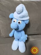 игрушка вязаная смурфик ручная робота