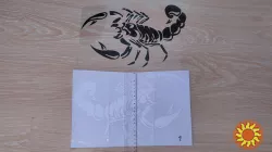 Наклейка на авто Скорпион Белая