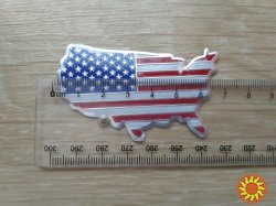 Наклейка на авто Флаг Америка алюминиевые на авто или мото