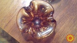 ваза стеклянная цветная ручной работы (гутное стекло )