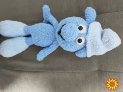 іграшка вязаная 35см крючком гном смурфік плюшева