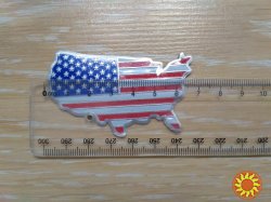 Наклейка на авто или мото Флаг Америка № 4 алюминиевые
