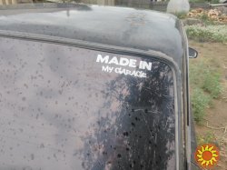 Наклейка на авто Made in my garage Чёрная ,Белая светоотражающая