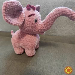 слон іграшка в'язана.слоник іграшка м'яка плюшева ручна робота