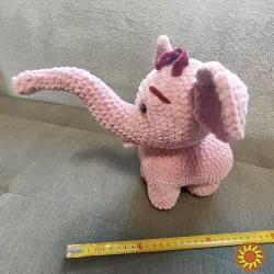 слон іграшка в'язана.слоник іграшка м'яка плюшева ручна робота