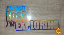 Наклейка на авто im not lost im exploring