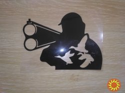 Наклейка на авто или мото Охотник Белая светоотражающая