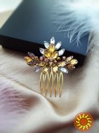 Янтарный блеск гребень заколка кофейный коричневый желтый