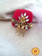 Янтарный блеск гребень заколка кофейный коричневый желтый