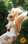 Белка іграшка валяна хендмєйд з шерсті белочка игрушка интерьерная