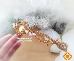 Вишиванка золотистий бурштиновий діадема корона івент фотосесія тематичні вечірки сценічні виступ балет танці