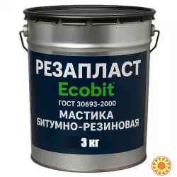 Мастика РЕЗАПЛАСТ Ecobit ведро 3,0 кг кровельная для швов резино-битумная